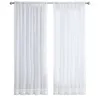 Rideau 4 panneaux rideaux transparents blancs 84 pouces de Long tige poche traitement de fenêtre rideaux de Voile de gaze pour chambre salon