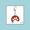 Charms 20Pcs/Lot Colors 18Mm Footprints Cat Dog Paw Print Hang Pendant Charms With Lobster Clasp Fit For Diy Keychains Fashion Jewel Dhmxe