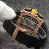 Relógio de pulso relógio mecânico tonneau esqueleto escavado através da parte inferior multifuncional RM11-03 relógios de luxo masculinos automáticos