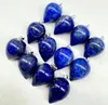 Подвесные ожерелья натуральный каменный камень Quartz Crystal Lapis Lazuli Circular Conic Form