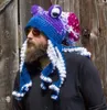 Berets Octopus Beard Hand Weave Huse Wool Hats Men Christmas Cosplay حفلة مضحكة صعبة الشتاء