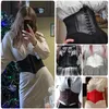 Cintos de cintura de cinto de couro largo de couro PU elástico amarrado Cummerbund Strap Slim Body Bands para Fress Casat Women Corset