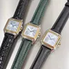 Women men couple panthere watch Real leather square Roman number dial wristwatch panther Geometric 22mm 27mm