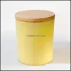 Candle Holders Sublimation Frosted Glass Candle Holder Tumbler With Bamboo Lid Blank Water Bottles Diy Heat Transfer Jars 5704 Q2 Dr Dh6Fu