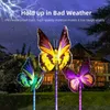 Luci solari da giardino per esterni Confezione da 3 Farfalle Lampade a LED impermeabili a 7 colori che cambiano colore Lampade decorative per cortile Cortile