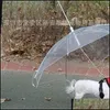 Собачьи воротники поводки прохладно домашние животные поставляют поставки usef прозрачный PE PET маленький зонтик собаки с собаками ведут