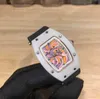 Luksusowa mechanika obserwuje na rękę Wristwatch Watch Watch Cotton Candy Ceramic Shell Dwewgłe mechanizm automatyczny Krzywa i kolor G.