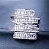 Full Princess Cut Luxury Rings Schmuck 925 Sterling Sapphire Sapphire Simulierte Diamant -Edelsteine ​​Hochzeitsringe