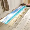 Tapis Ocean Beach Étoile de mer Motif en bois Tapis anti-dérapant Flanelle Paillasson extérieur Tapis de sol Kithchen Salon Couloir Tapis d'entrée