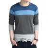 Men's Sweaters BROWON Brand Autumn Sport Leisure Pullover Long Sleeves Male Striped Slim G221018