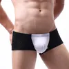 Mutande Boxer da uomo Intimo Maglia Patchwork Traspirante Uomini sexy Bugle Pouch Cueca Boxer da uomo Calzoncillos Tronchi