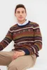 Men's Sweaters Slim Fit cycling collar jacquard sweater TMNAW21KZ0377 G221018