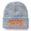 Boinas Chapéu Gorros Moda Flame Thrash Letra Bordado Malha Homens E Mulheres Inverno Lã Frio