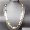 Kedjor Ny tung 94G 12mm 24K Gul fast guldfylld Menshalsband Curb Chain Jewelry Drop Delivery 2022 Halsband Pendants DH5UI