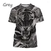 T-shirts pour hommes 2022 Mode d'été Cool Tigre Impression 3D Hommes Col Rond T-Shirts Hauts