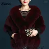 Wraps In Stock 2022 Women Faux Fur Bolero Shawl Pink/Red/Black/Gray/Ivory/Wine Wedding Winter Coat Coprispalle Sposa Jackets