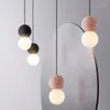 Lustres nordique boule de verre fer lumière LED lustre plafond suspension lampe Lustres moderne salle de bain luminaire Hanglampen