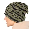 Berets Tiger Stripe Camo Bonnet Beanie Knitted Hats Men Women Adult Military Tactical Camouflage Warm Winter Skullies Beanies Cap