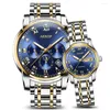 Wristwatches AESOP Luxury Couple Golden Fashion Stainless Steel Lovers Watch Automatic Mechanical Wrist Watches For Women & Men