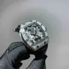 Luksusowe mechaniki męskie zegarek męski smok tygrys flos mechaniczny pełny wiertło Watch Naturalny taśmowy motyl klamra 42 mm