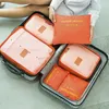 Duffel Väskor 6 -stycken Set Travel Organizer Storage Bag garderobsklädfodral Bagage Förpackning för kläder underkläder kosmetika