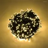 Strings 20M 50M 100M Christmas Tree Fairy Light Outdoor String 8 Modes Wedding Garland Lights For Garden Patio Backyard Decor