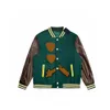 Mensjackor Fashion Varsity Animal Letter Handduk Broderi virkning Floral Baseballjacka Par Kvinnor Täck Outwear Luis 64MI# 546