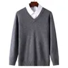Herentruien Cashmere Cotton Blend Classic V-NE pullover Men Sweater 2022 Autumn Winterwerk Casual All-match Jumper Male gebreide G221018