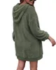 女性のパーカー2022秋の冬の女性の服両面フリースフリースフード付きルーズジッパーぬいぐるみポケットスウェットシャツジャケット