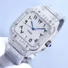 Diamond Watch Mens Watch Mouvement m￩canique Montres Sapphire Anticroupement LECS 316L BOUCLE DE CAS D'ACIER FINE 40 mm Fold Boucle 016