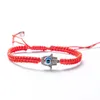 Hamsa Hand Blue Evil Eye Eye Beads Pendant Charm Bracelet Lucky Red Red Rope Bracelet for Women Men Jewelry