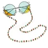 Óculos de moda cota de vidro de estrela de flor de pérolas penduradas corda anti-olho de olho-de-olho-de-olente feminino da cadeia de óculos de sol