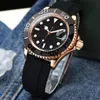 Reloj para hombre de 40 mm con esfera negra, relojes mecánicos automáticos Master, cristal de zafiro, correa plegable clásica, agua superluminosa Res256P