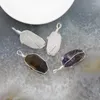 Anhänger Halsketten 1 stücke Natürliche Tigerauge/Amethyst Facettierte Draht Gewickelt Rose/Weiß Kristall Quarz Nugget Halskette DIY schmuck Frauen Geschenk