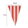 Decorative Flowers Advertising Hanging Flags Striped Pennant Ban 1 Set Of 10/30M Plastic Red White Carnival Themed Party