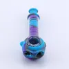 ￚltimos tubos coloridos de filtro em espiral de silicone port￡til espesso de vidro espesso remov￭vel para ervas secas tocco colher tigela inovadora design fumando cigarro dhl