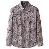 Men's Casual Shirts 7XL 8XL 10XL Plus Size Men Fashion Flower Autumn Long Sleeves Stretch Fabrics Loose Male Brand Clothes