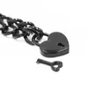 Beauty Items BDSM Novelty Flirting Toys Neck Cover with Thick Iron Chains Heart-shaped Locks Collars Shackles sexy Toy Ring Metal sexyy Machine