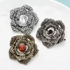 Broches Wullibaby Vintage Rhinestone Rose Flower For Women 3-Color Party Office Broche Pin Gifts