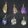 Reiki bijoux de guérison breloques pendentifs en cristal coloré roche brute pierre minérale pendule irrégulier pendentif en pierre de Quartz naturel pour les femmes