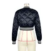 Abrigo de invierno para mujer Chaqueta acolchada Sexy Y2k Tops Carta de moda Uniforme de béisbol grueso Vintage Patchwork Abrigos Chaqueta corta de manga larga al por mayor K10469