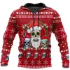 남자 후드 남성용 까마귀 3D 프린트 크리스마스 스웨트 셔츠 두개골 패턴 대형 후드 패션 느슨한 스트리트웨어 스프링 가을 의류