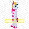 Unicorn With Gold Horn Mascot Costume Flying Horse Rainbow Pony Adult Character Square Publicity Live-dressed CX4028