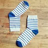 Men's Socks Men Cotton Antibacterial Leisure Comfortable Breathable Striped Sporting Business Crew Male Calcetines Meias Dropship