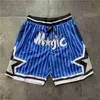 Pantalones cortos para hombre Pantalones cortos de baloncesto para hombre Retro JUST DON Pocket short Orlando235p