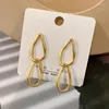 Dangle Ohrringe Vintage Matte Gold für Frauen Mädchen Geometrisch Retro Unregelmäßige runde Tropfen Ohrring Europäischer Gothschmuck Brincos 2022