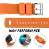 Bracelets de montre Hemsut Orange Silicone 18mm 20mm 22mm bracelet en caoutchouc à dégagement rapide pour hommes femmes remplacement souple 10 couleurs