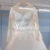 Wraps Spitze Hochzeit Bolero Jacke Champagner lange Ärmel Boleros für Kleid Cover Illusion Sheer Neck V-Ausschnitt Applikation