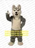 Grey Dog Husky Mascot Costume Carton Adult Cartoon Characon Tiptifit Suit Adieu Dîner événement cérémonial CX030