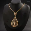 Colares pendentes Colar de noiva Chic Gold banhado arábico Jóias de joias de jóias de árvore oca Argélia Margelina